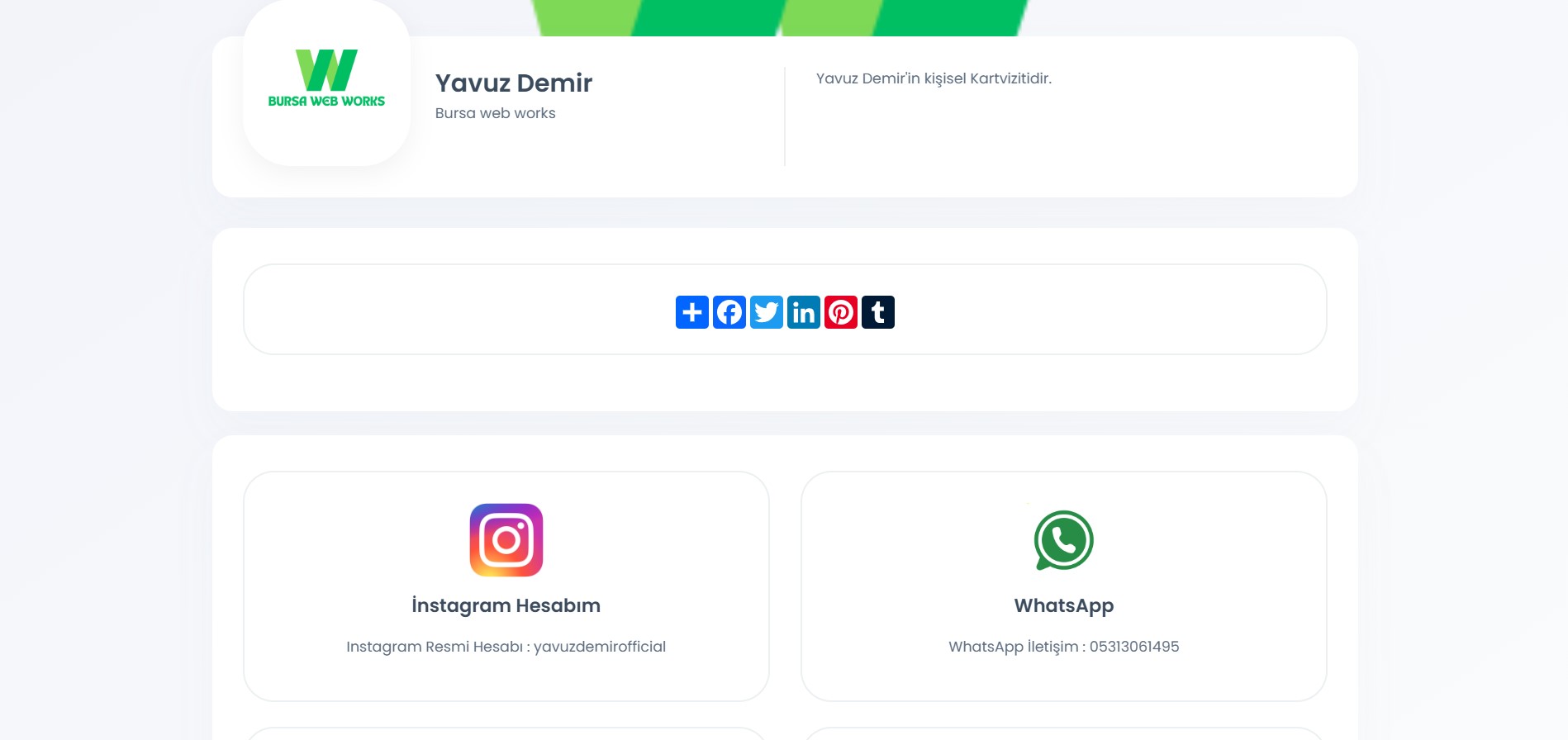 Dijital Kartvizit Scripti Scripti